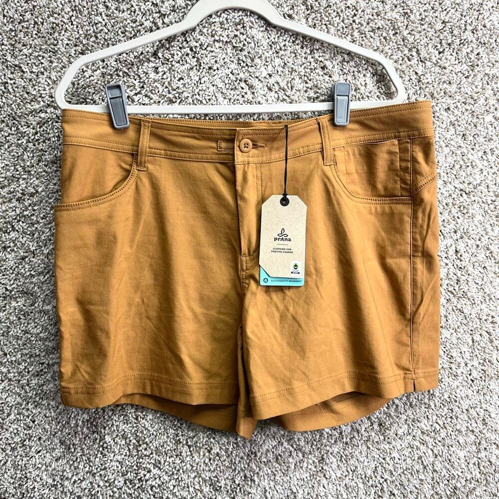 Prana Shorts Women’s‎ 14 Halle II Earthbound Brown Standard Fit 5” Plus Size NWT